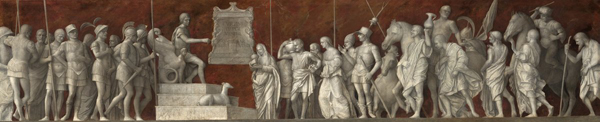 Giovanni Bellini<br /><i>An Episode from the Life of Publius Cornelius Scipio</i>, after 1506<br />Oil on canvas, 74.8 x 356.2 cm (29 7/16 x 140 1/4 in.)<br />National Gallery of Art, Washington, DC, Samuel H. Kress Collection<br />Image courtesy of the Board of Trustees, National Gallery of Art