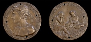 Giovanni Boldù<br /><i>Self-Portrait</i> [obverse]; <i>The Artist with the Genius of Death</i> [reverse], 1458<br />Bronze, diameter 8.5 cm (3 3/8 in.)<br />National Gallery of Art, Washington, DC, Samuel H. Kress Collection<br />Image courtesy of the Board of Trustees, National Gallery of Art