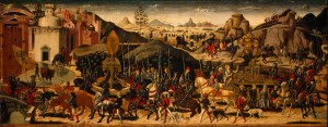 Biagio d’Antonio and workshop<br /><i>The Triumph of Camillus</i>, c. 1470/1475<br />Tempera on panel, 60 x 154.3 cm (23 5/8 x 60 3/4 in.)<br />National Gallery of Art, Washington, DC, Samuel H. Kress Collection<br />Image courtesy of the Board of Trustees, National Gallery of Art