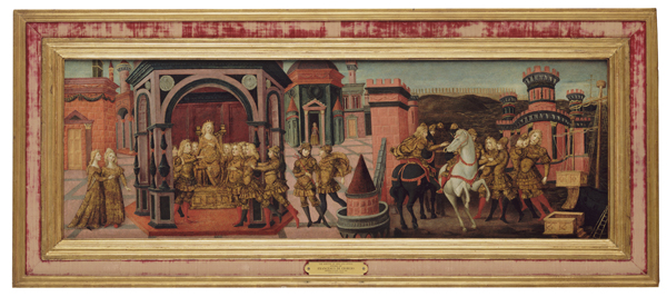 Studio of Franceso di Giorgio Martini The Meeting of Dido and Aeneas, c. 1480 Tempera on wood, 37.5 x 110.2 cm (14 13/16 x 43 7/16 in.) Portland Art Museum, Gift of the Samuel H. Kress Foundation 