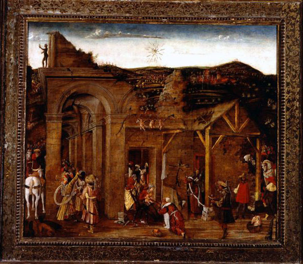 Attributed to Domenico Morone<br /><i>Adoration of the Magi</i>, c. 1484<br />Oil on canvas, 83.5 x 99.3 cm (32 15/16 x 39 1/16 in.)<br />Columbia Museum of Art, Samuel H. Kress Collection<br />Columbia Museum of Art