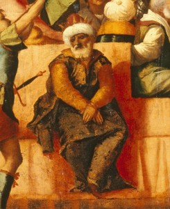 Jacapo Palma il Vecchio<br /><i>The Triumph of Caesar (detail of Ottoman captive)</i>, c. 1510<br />Oil on wood<br />Lowe Art Museum, University of Miami, Gift of the Samuel H. Kress Collection
