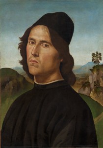 Perugino<br /><i>Portrait of Lorenzo di Credi</i>, 1488<br />Oil on panel transferred to canvas, 44 x 30.5 cm (17 5/16 x 12 in.)<br />National Gallery of Art, Washington, DC, Widener Collection<br />Image courtesy of the Board of Trustees, National Gallery of Art