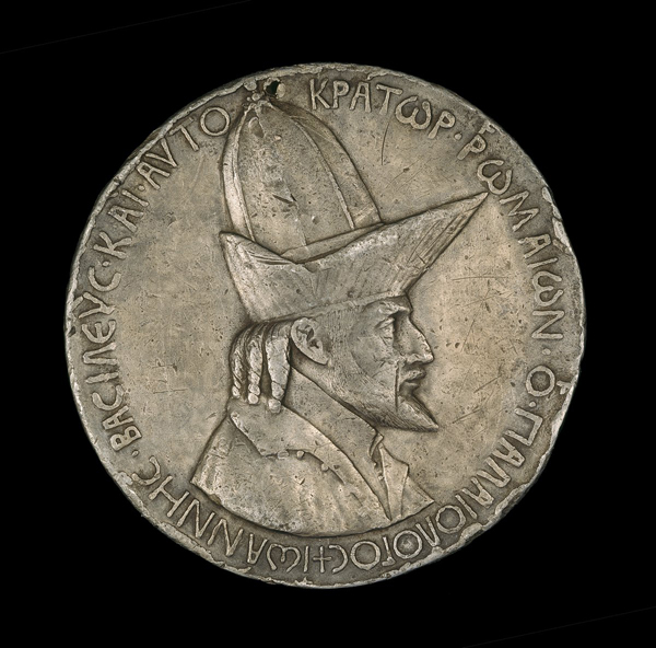 Pisanello<br /><i>John VIII Palaeologus (1392–1448), Emperor of Constantinople (1425)</i> [obverse], 1438<br />Lead, trial cast, diameter 10.38 cm (4 1/16 in.)<br />National Gallery of Art, Washington, DC, Samuel H. Kress Collection<br />Image courtesy of the Board of Trustees, National Gallery of Art