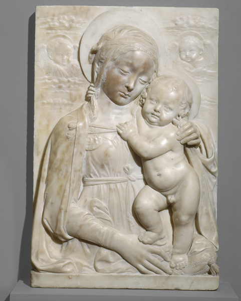 Madonna and Child Renaissance Arch Sculptural Frieze Mary and Jesus 