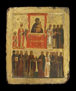 Byzantine (Constantinople), c. 1400<br />Icon with the <i>Triumph of Orthodoxy</i><br />Tempera and gold on panel, 37.8 x 31.4 cm (15 3/8 x 12 3/16 in.)<br />British Museum, London<br />© Trustees of the British Museum