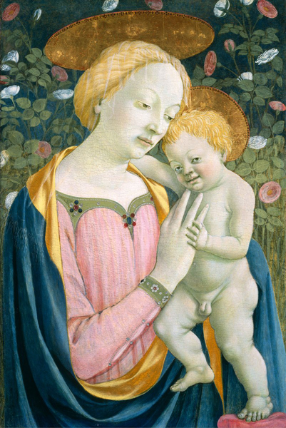 Domenico Veneziano<br /><i>Madonna and Child</i>, c. 1445/50<br />Tempera (and oil?) on panel, 83 x 57 cm (32 11/16 x 22 7/16 in.)<br />National Gallery of Art, Washington, DC, Samuel H. Kress Collection<br />Image courtesy of the Board of Trustees, National Gallery of Art