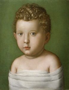 Attributed to Agnolo Bronzino<br /><i>Portrait of a Baby</i>, 1540–49<br />Oil on panel, 33.5 x 26 cm (13 1/4 x 10 1/4 in.)<br />The Walters Art Museum, Baltimore