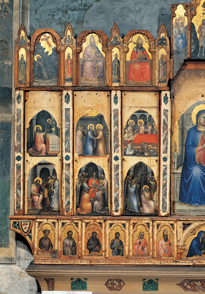 Giusto de’ Menabuoi<br /><i>Polyptych</i>, detail of the lives of holy figures, 1360–62<br />Tempera on panel<br />Baptistery, Padua, Italy<br />Photoservice Electa/Marco Ravenna/Art Resource, NY