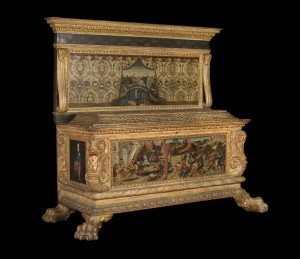 Biagio di Antonio, Jacopo del Sallaio, and Zanobi di Domenico<br /><i>Morelli-Nerli cassone</i>, 1472<br />Tempera on wood with gilding, 212 x 193 x 76 cm (83 1/2 x 76 x 29 9/10 in.)<br />Courtauld Gallery, London<br />© The Samuel Courtauld Trust/The Bridgeman Art Library