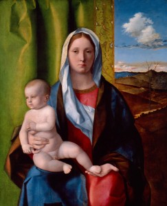 Giovanni Bellini<br /><i>Madonna and Child</i>, c. 1510<br />Oil on panel, 68.9 x 73 cm (27 1/8 x 28 3/4 in.)<br />High Museum of Art, Atlanta, Gift of the Samuel H. Kress Foundation, 58.33