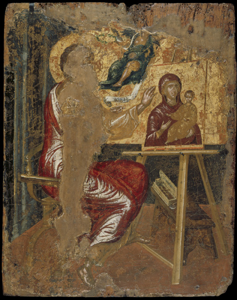 El Greco (Domenicos Theotokopoulos)<br /><i>Saint Luke Painting the Virgin</i>, before 1567<br />Tempera and gold on canvas attached to panel, 41.6 x 33 cm (16 3/16 x 12 7/8 in.)<br />Benaki Museum, Athens<br />© 2012 by Benaki Museum, Athens