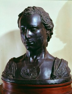 Attributed to Donatello<br /><i>Bust of a Young Man with a Medallion (Bust of a Gentleman)</i>, c. 1450–55<br />Bronze<br />Museo Nazionale di Bargello, Florence<br />Gianni Dagli Orti/The Art Archive at Art Resource, NY