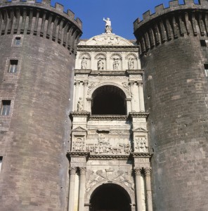 Triumphal arch of Alfonso of Aragon, 1453–8 and 1465–7<br />Marble<br />Castel Nuovo, Naples<br />Bridgeman-Giraudon/Art Resource, NY