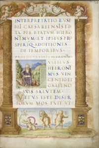 Copied by Bartolomeo Sanvito<br />Page from a manuscript of Eusebius’ <i>Chronica</i>, fol. 2r, c. 1485–8<br />Parchment<br />The British Library, London<br />© The British Library Board