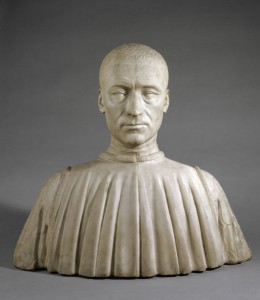 Benedetto da Maiano<br /><i>Bust of Filippo Strozzi (1426–91)</i>, c. 1476<br />Marble<br />Louvre, Paris, France<br />Réunion des Musées Nationaux/Art Resource, NY