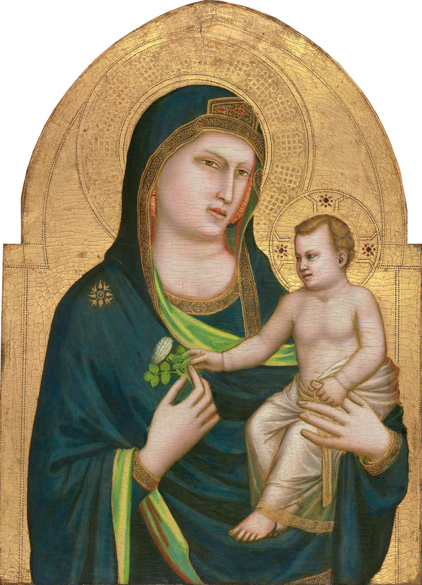 Giotto<br /><i>Madonna and Child</i>, probably 1320/30<br />Tempera on panel, 85.5 x 62 cm (33 11/16 x 24 7/16 in.)<br />National Gallery of Art, Washington, DC, Samuel H. Kress Collection<br />Image courtesy of the Board of Trustees, National Gallery of Art